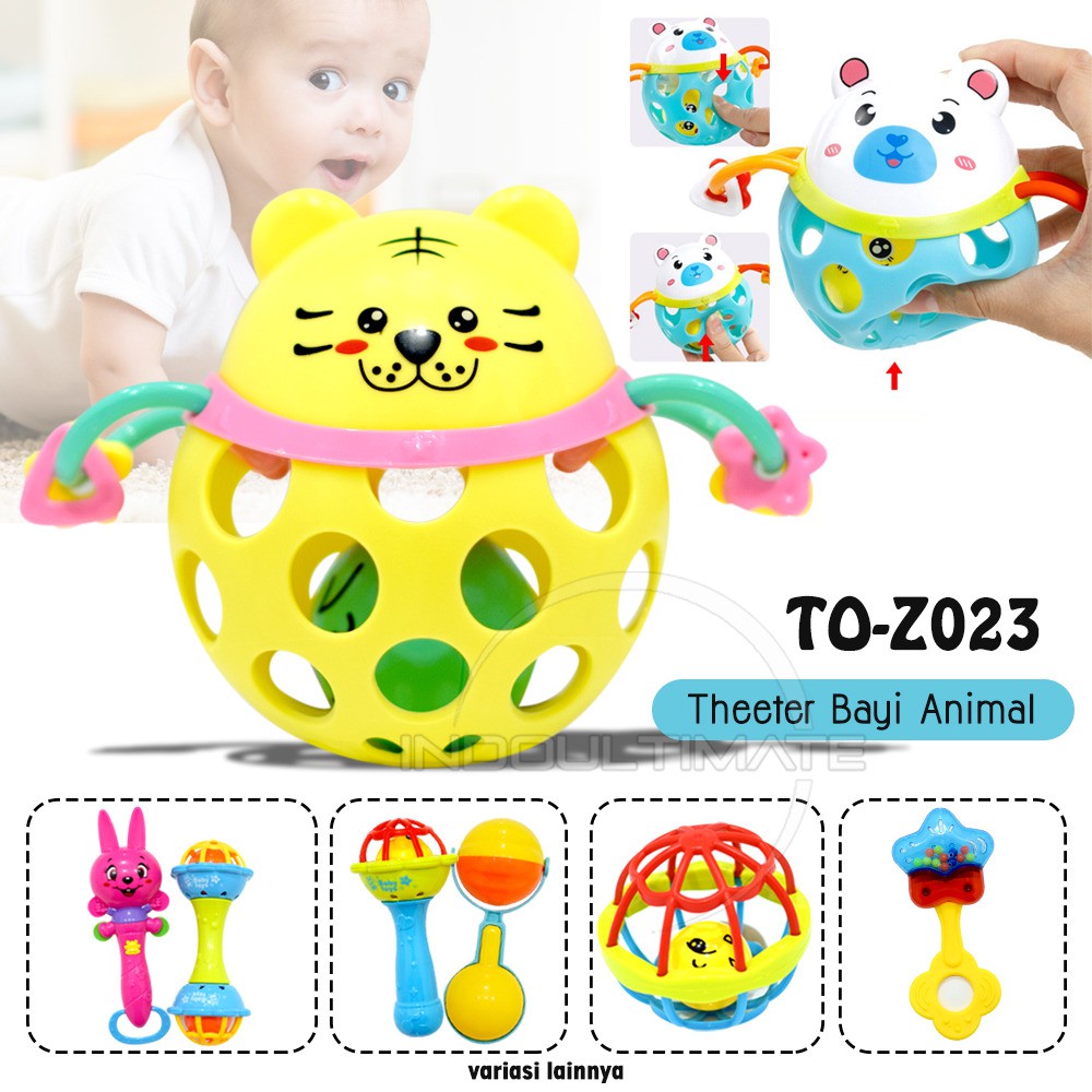 SET Mainan anak edukasi mainan bayi Kerincingan Bayi Teether Baby Toy Silicone mainan gigitan bayi