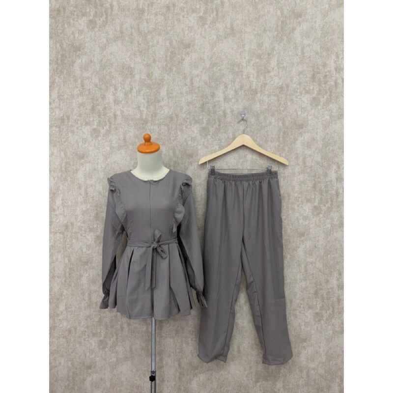 Bella set tunik // setelan celana wanita fashion muslim terbaru