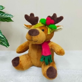 Boneka Reinder Yelvo Size 9&quot;/30cm/boneka rusa syall/accesoris natal/kado natal/Boneka Natal