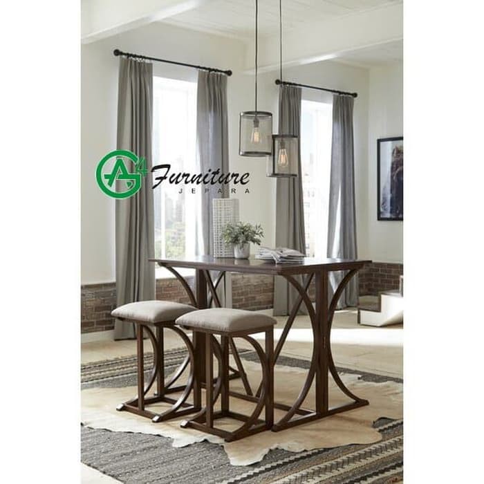 Meja Makan Minimalis Landon 2 Kursi - Kayu Jati