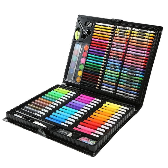 CRAYON SET ISI 150PCS PENSIL WARNA SET SPIDOL SET