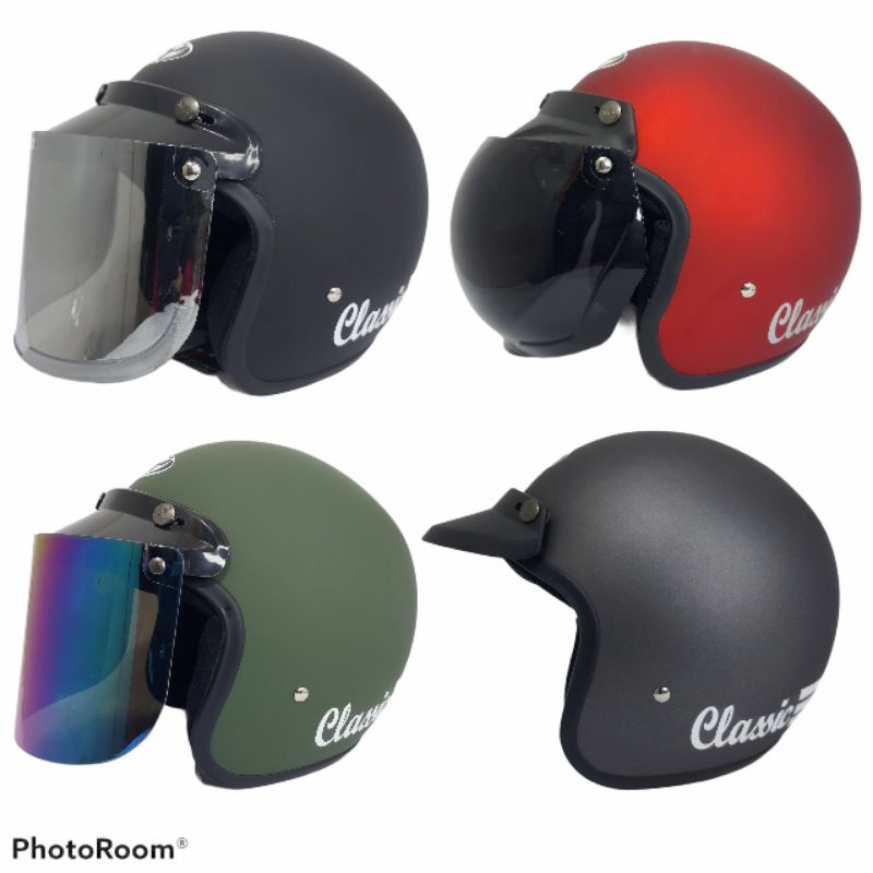 Helm Bogo Classic Full Leher Sky