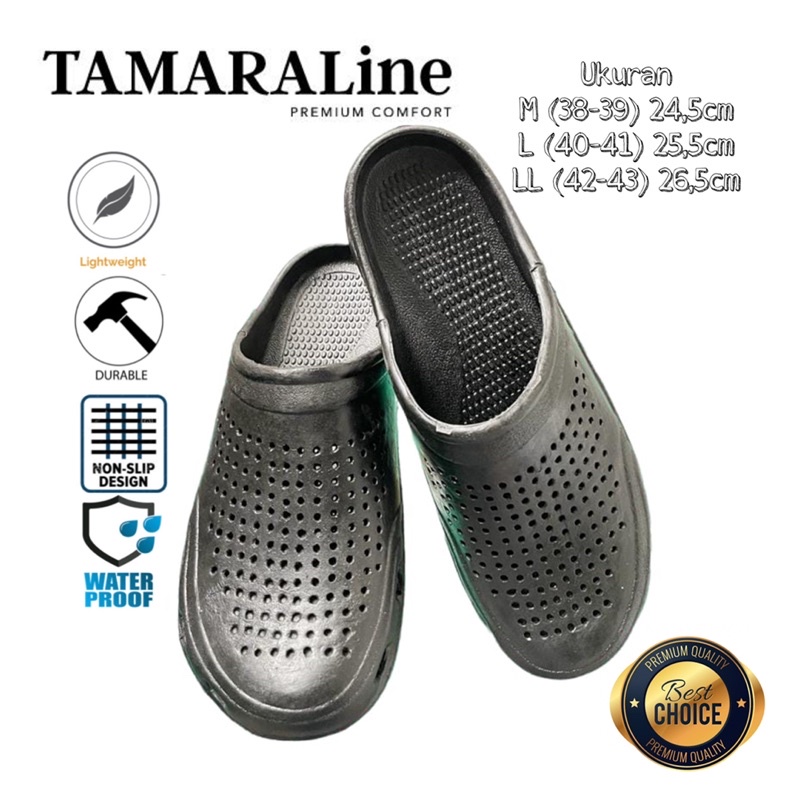 Sepatu Sandal Selop Slide Slip on Karet Pria Dewasa / Remaja - TAMARALINE 163 / Bahan Premium Lentur Empuk Ringan Kuat Anti Slip Anti Air Model Casual Santai Rumah Kerja Outdoor Kamar Mandi  Murah Original