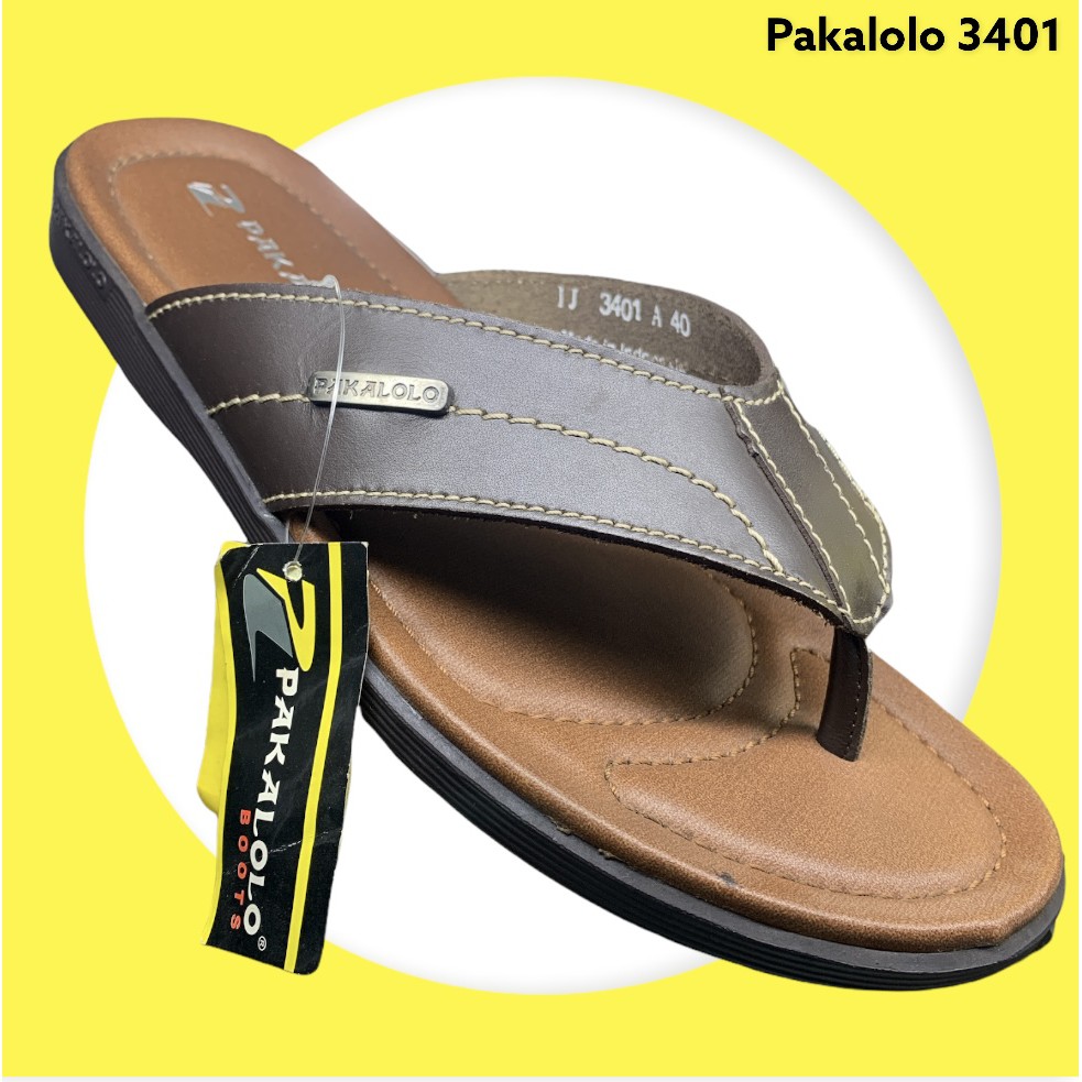 Sandal Pakalolo 3401 Brown - Sandal Pria - Sandal Cowok - Sandal Kulit - Sandal Keren - Sandal Bagus