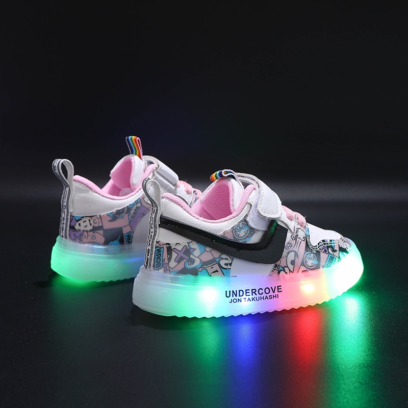 Plazababyku JOHN AIR K56 Sepatu Sneakers Anak Laki / Perempuan LED Menyala Import sekolah