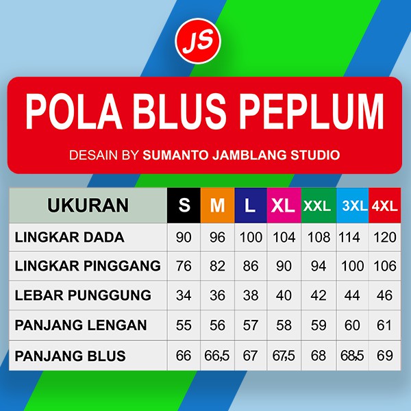 Pola Jiplak Blus Peplum Pola Baju Jamblang Studio Shopee Indonesia