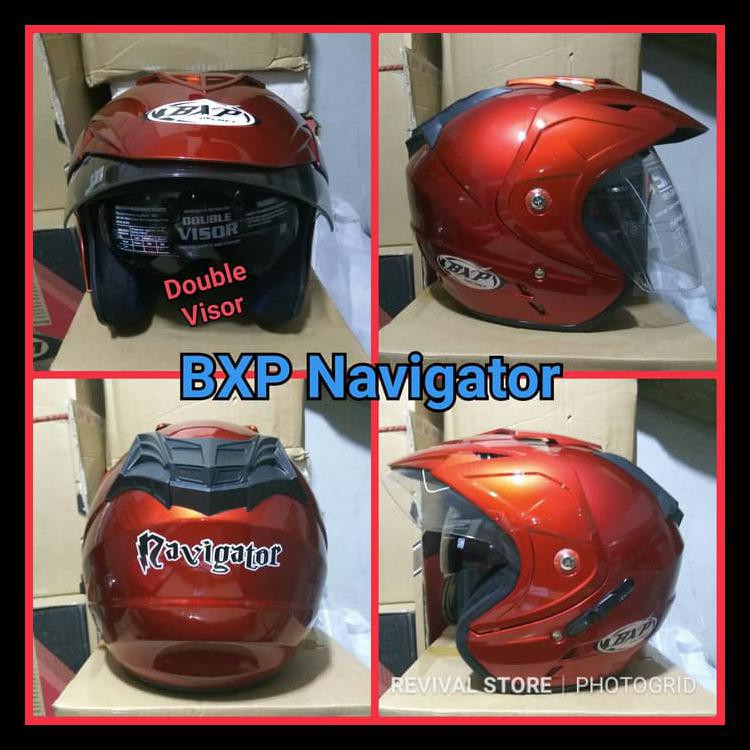 Promo Helm Bxp Navigator Double Visor Sni Half Face
