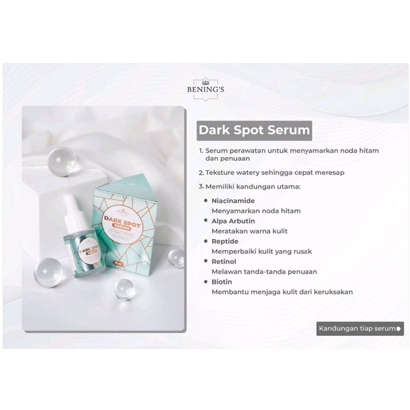 BENINGS DARK SPOT SERUM FLEK HITAM DR OKY PRATAMA