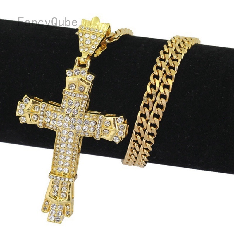 Men Fashion Jewelry 18K Gold / 925 Silver DIAMOND Stainless Steel Cross Pendant