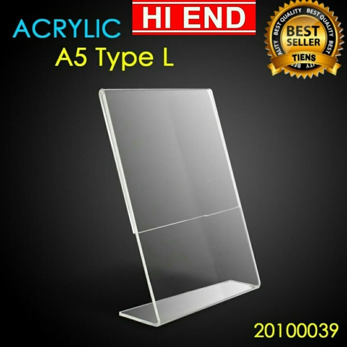

ORGANIZER-DOCUMENT- ACRYLIC TENT HOLDER / AKRILIK TENT CARD A5 TEMPAT BROSUR MEJA BENTUK L
