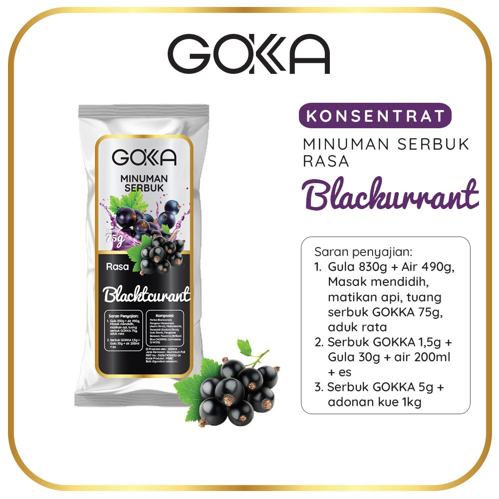 

Bubuk Minuman Gokka Blackcurrant 75 gram