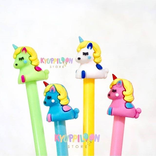 1 Lusin Gel Pen Unicorn 2301 / Gel Pen Karakter / Gel Pen Unicorn / Gel  Pen Lucu / TERMURAH