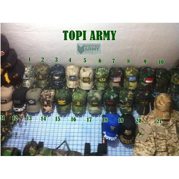 mazcolection TOPI ARMY camo, militer, tactical, airsoft grosir