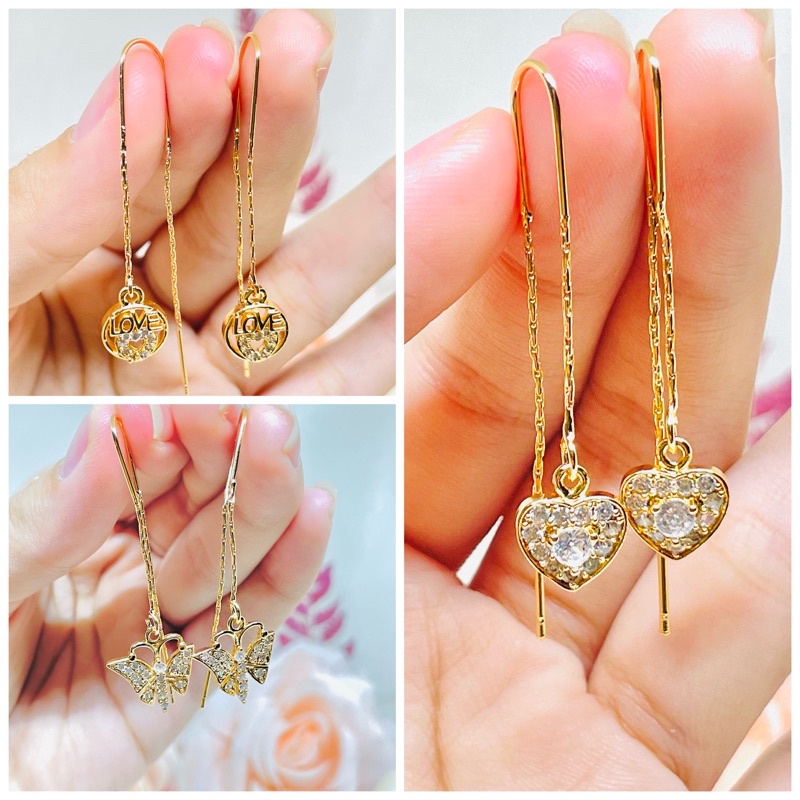 Anting serut permata motif emas Xuping