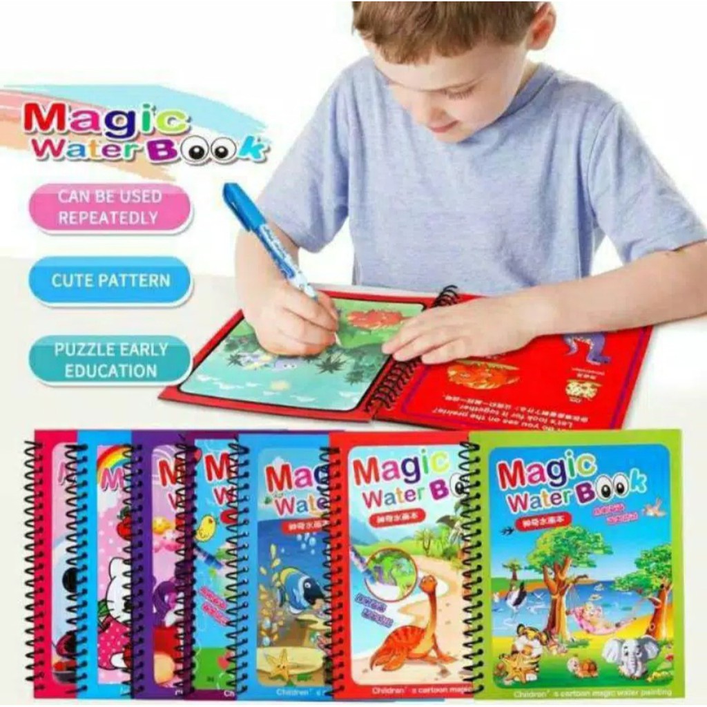 Magic Water Book Pulpen Tinta Air Buku Gambar Air Ajaib Anak Buku Warna Anak