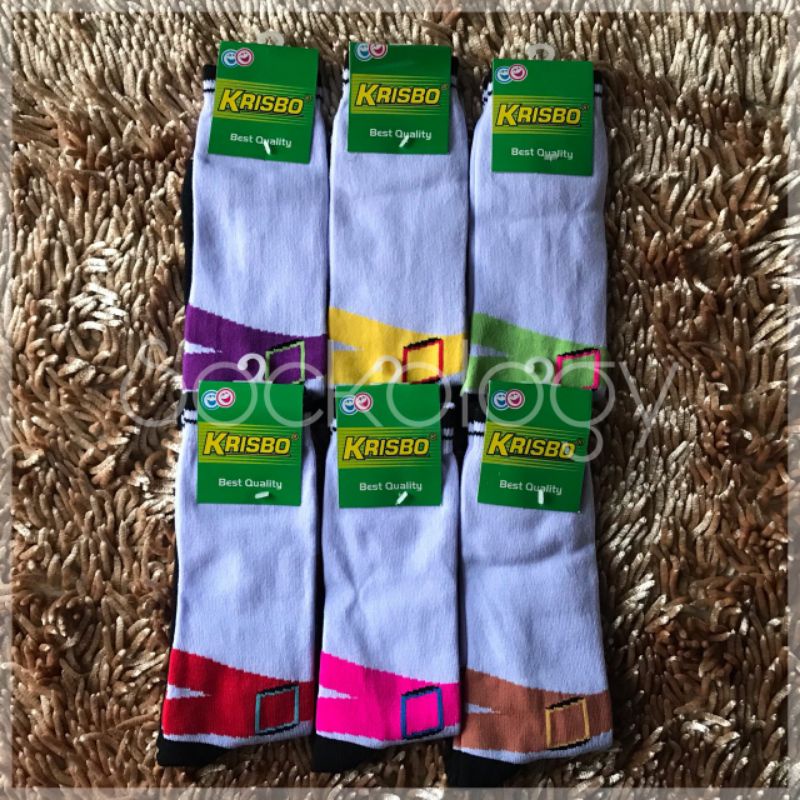 (Buy 1 Get 1) SALE Kaos kaki dewasa fashion indonesia world cup (sebetis) Krisbo Murah dapat 2 pasang