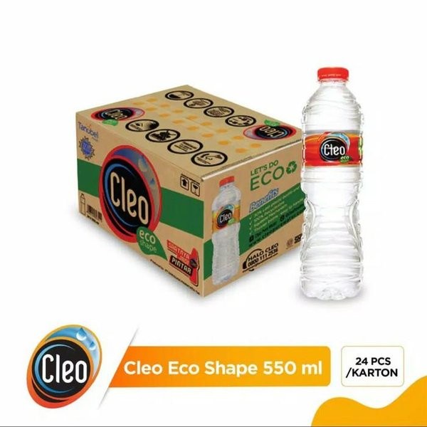 CLEO ECOSHAPE Air Mineral 550ml x 24 Botol (1 Box)