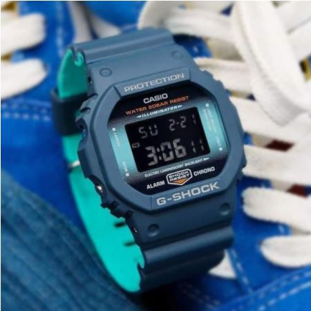 NEW !!! JAM TANGAN PRIA GSHOCK CASIO DW 5600 2WARNA TIMBAL BALIK