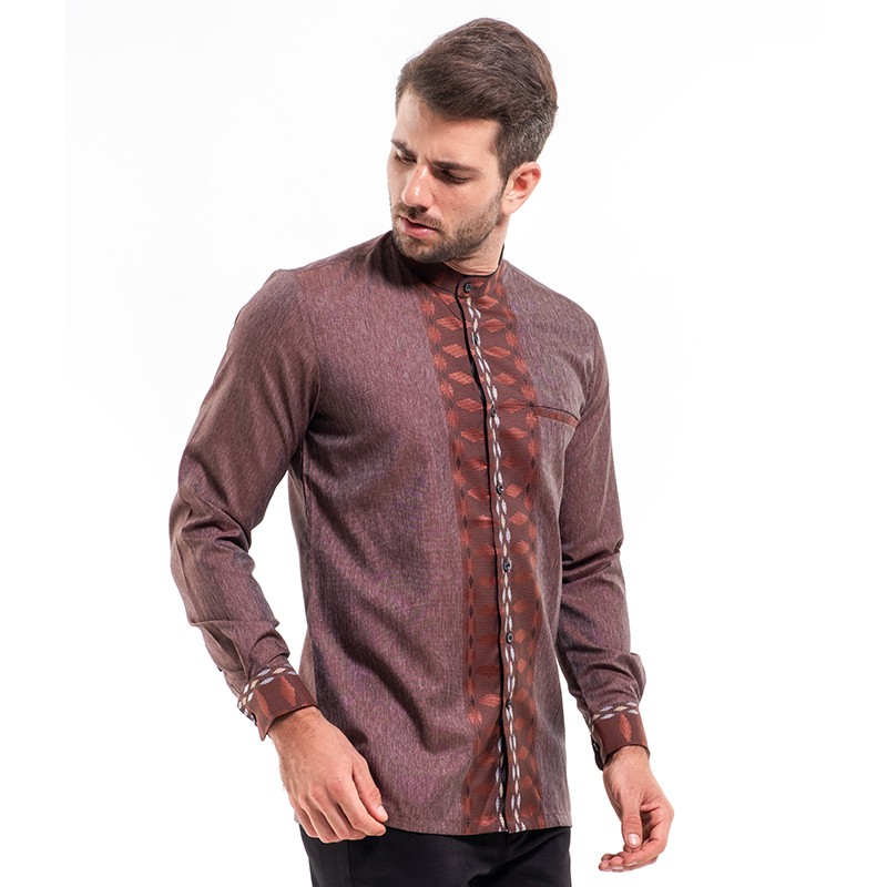 MANLY Baju Koko Regular Fit Etnik Brown Shopee Indonesia MANLY Baju Koko Regular Fit Etnik Brown Shopee Indonesia