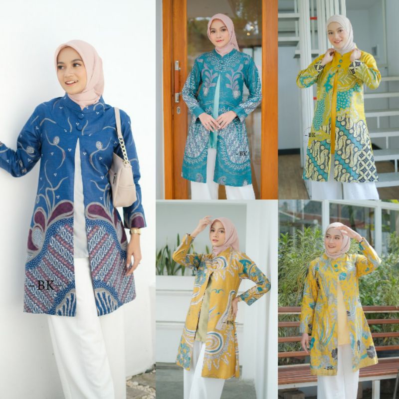 Batik Baju Batik Wanita Modern M L XL XXL Atasan Batik Kerja Wanita Tunik Batik Kantor Wanita Batik Modern Seragam Batik