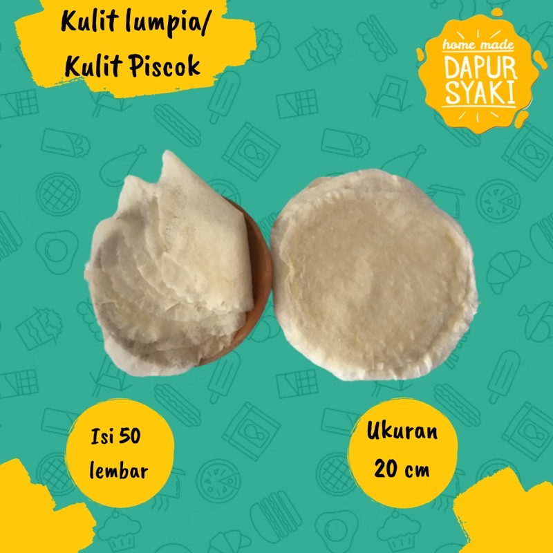 

Kulit lumpia Kulit Piscok isi 50 lembar uk 20 cm