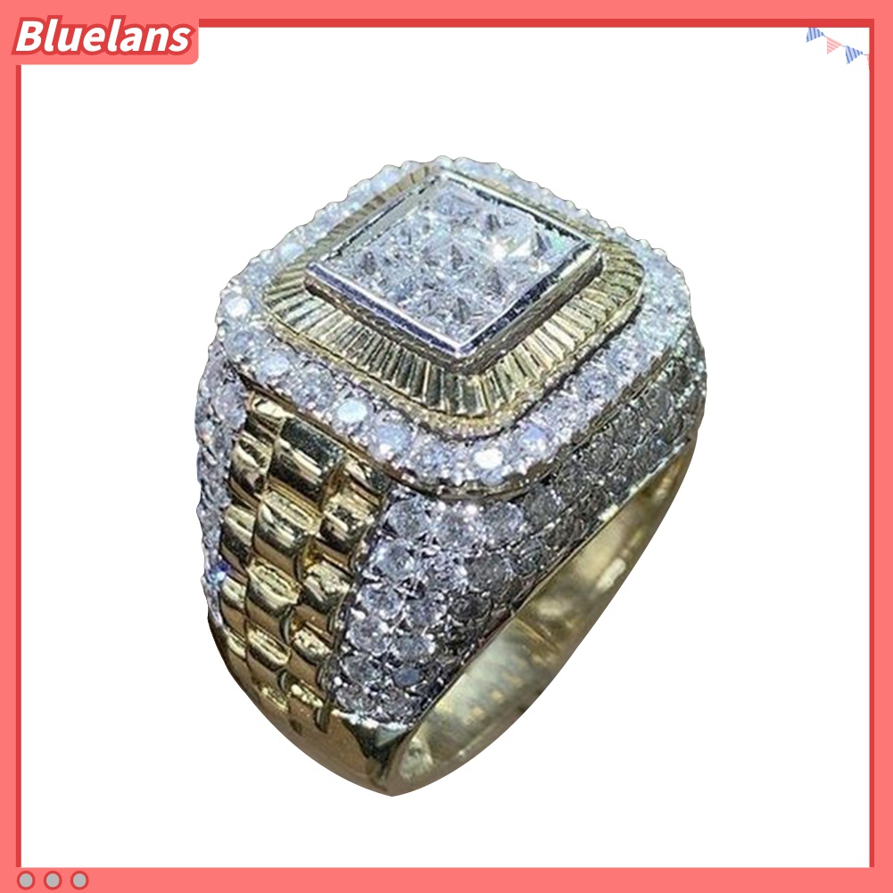 Cincin Berlian Imitasi Gaya Hip Hop Untuk Pria