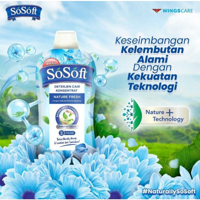 SOSOFT DETERJEN CAIR 700ML LEMBUT WANGI