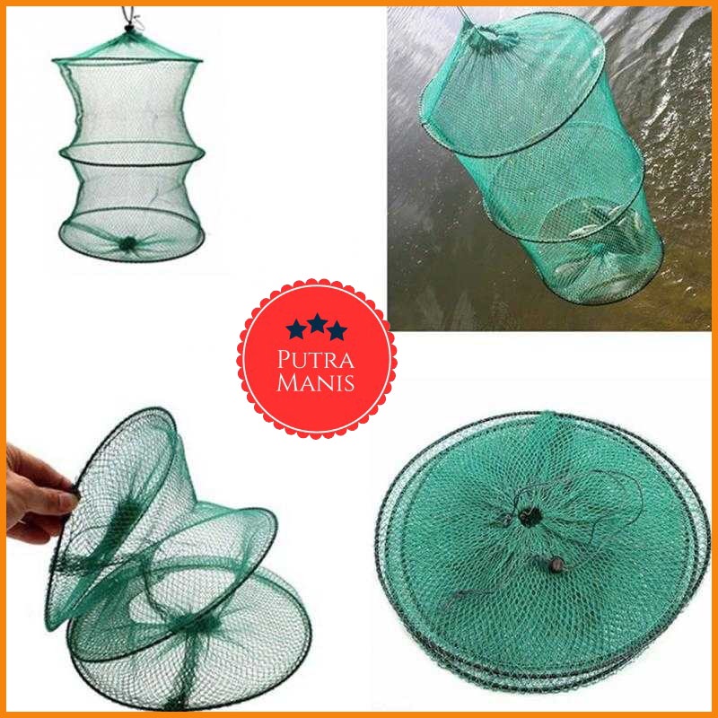 Koja Korang keramba Jaring Tempat Wadah Ikan Hasil Tas Pancing Lipat tepat karamba tepat