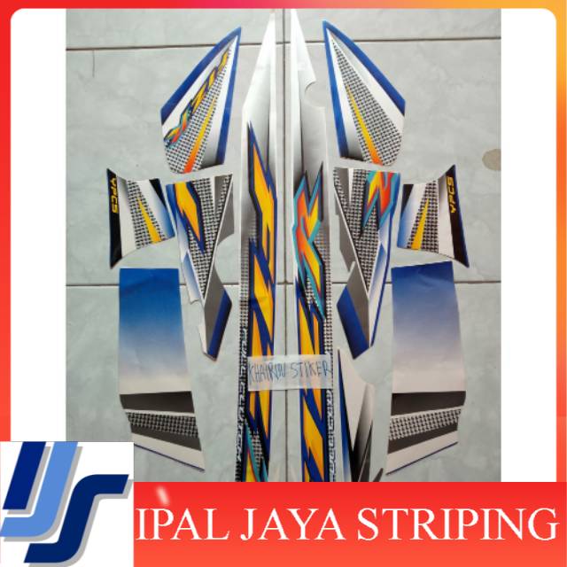 Stiker Striping fiz r 2004 putih biru