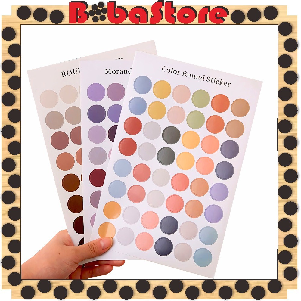 

⭐Bobastore⭐ R438 48Pcs / Set Stiker Kertas Dekor MACARON DOTS Paper Sticker DIY Planner Scrapbook