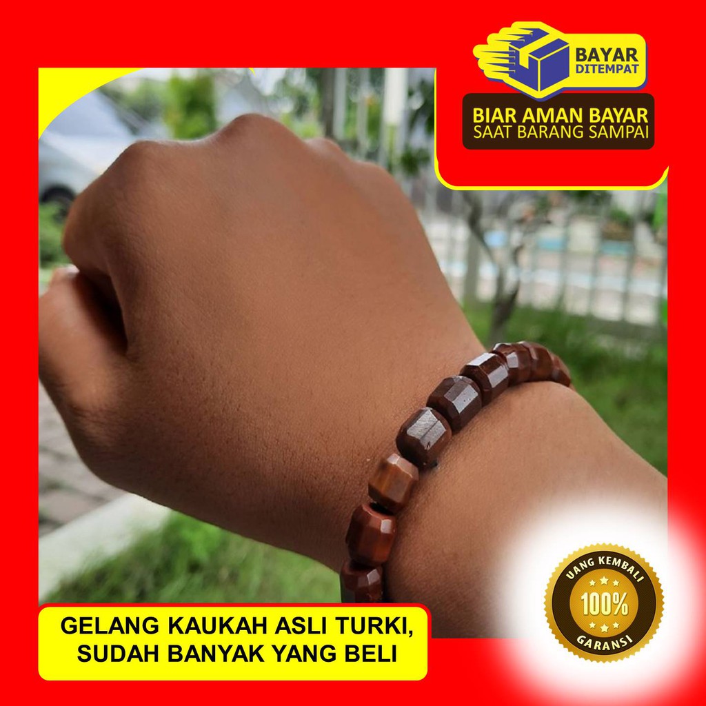 TERBARU, GELANG KOKKA KRISTAL SILINDER COKLAT MURAH Kaukah Asli