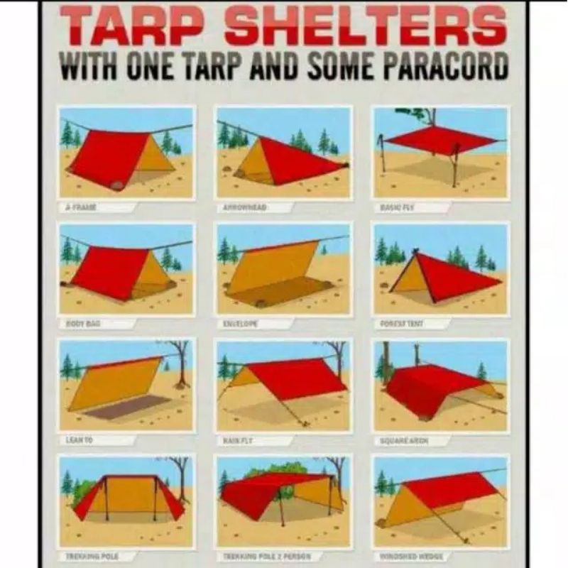 Flaysheet 4x6 -Flyset bivak - pelindung tenda waterproof Dan ultralight camping outdoor