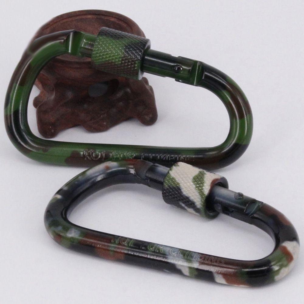 Nanas 2pcs Tombol Panjat Hitam Kualitas Tinggi Peralatan Keselamatan Paduan Carabiner