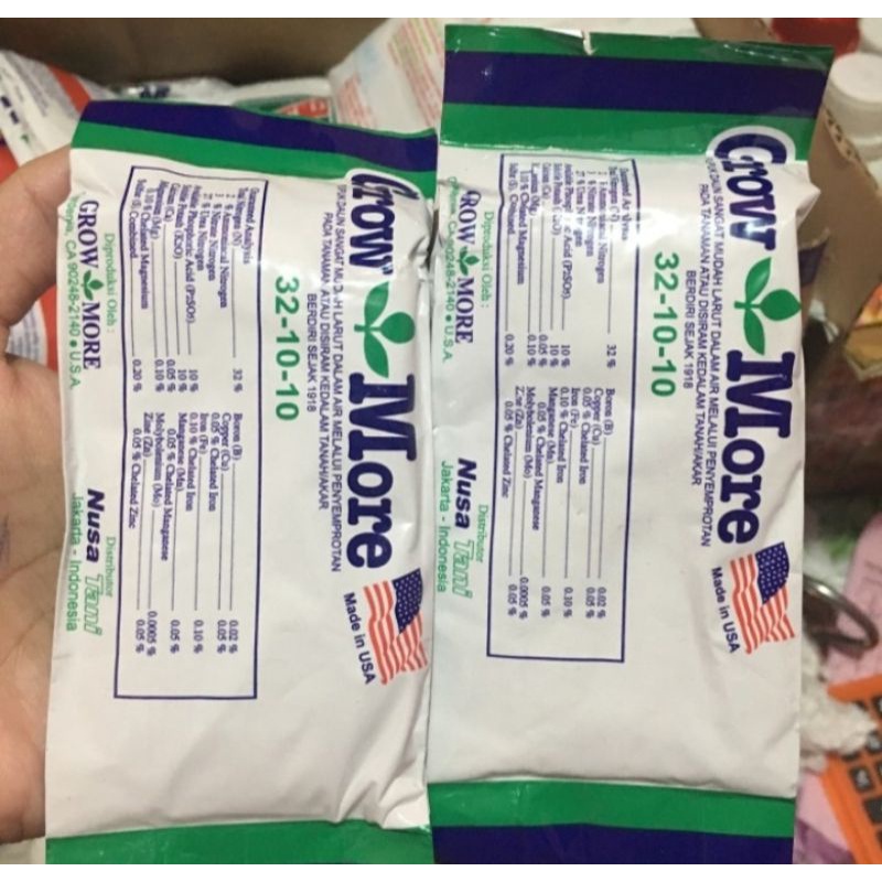 GROWMORE 32 10 10 , PUPUK UNTUK DAUN TANAMAN HIAS DAN AGLONEMA 100 GRAM