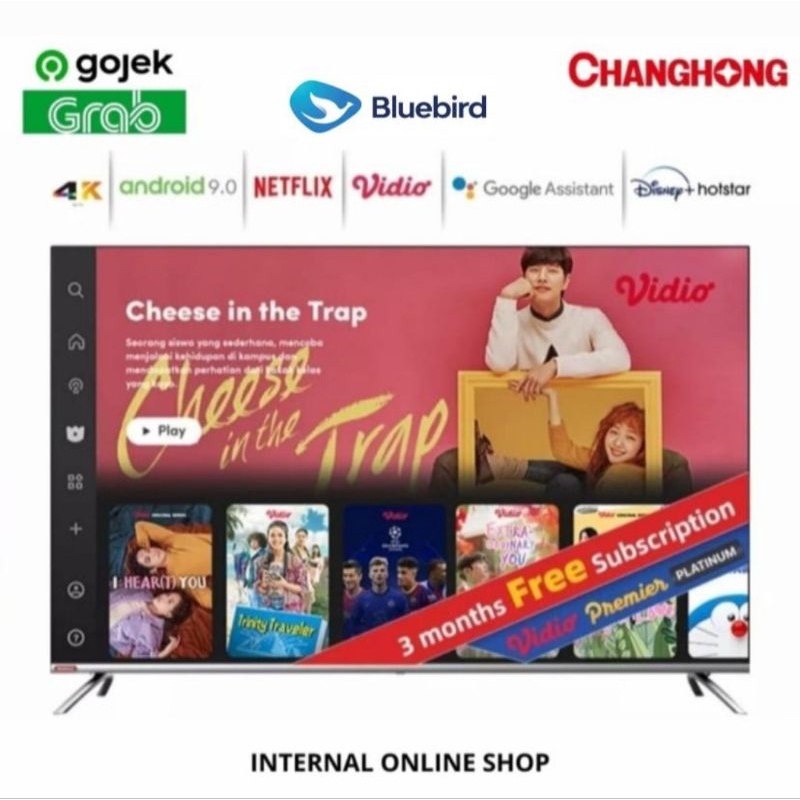 Changhong U50H7 Smart TV 50 Inch 4K Android TV Garansi Resmi