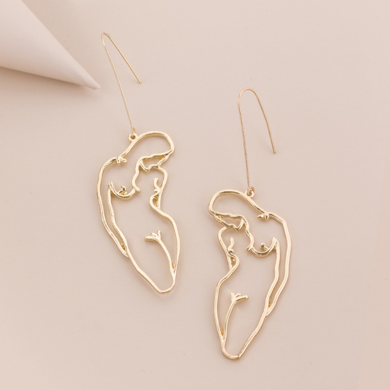 SIY  3 Pairs Abstract Lady Breast Statement Hoop Earrings Female Body Boob Earrings