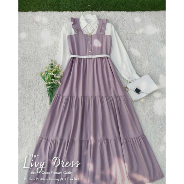 Gamis terbaru 2021 termurah / LIVY DRESS / Gamis remaja dewasa kekinian korean style