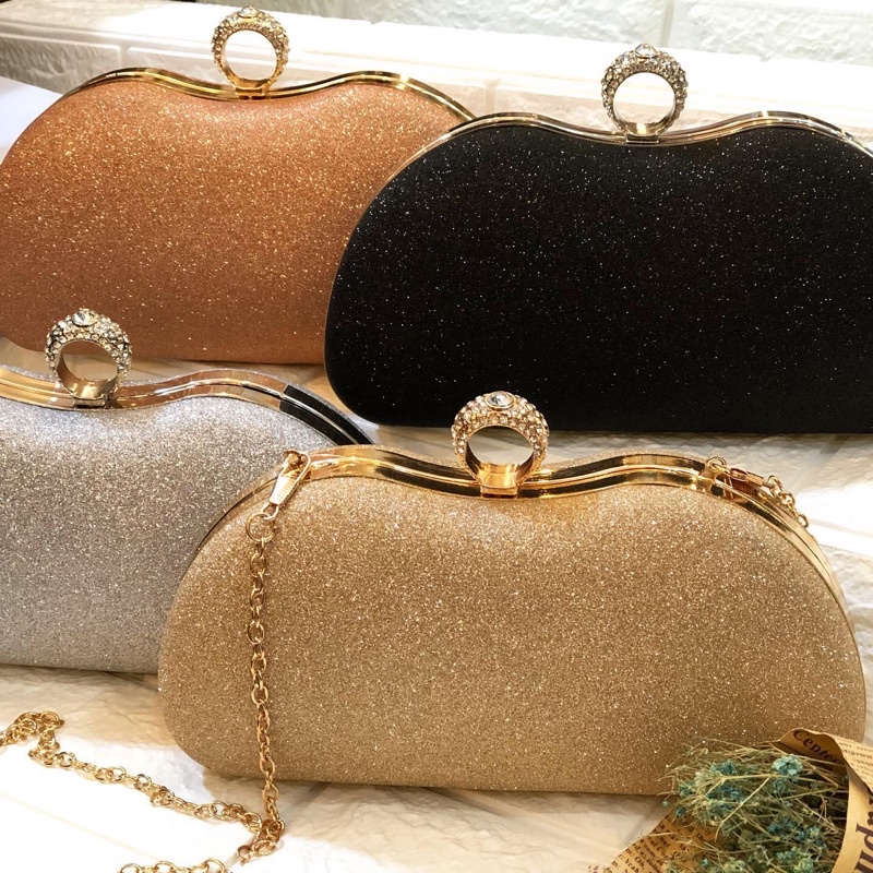 Promo MBC !!! Tas Pesta MAKAYLA Embellished Crystal Box Clutch