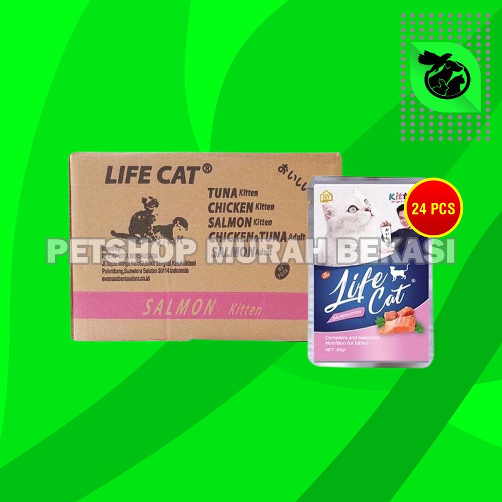 Makanan Basah Kucing Life Cat Sachet Pouch Grosir Dus isi 24 PCS 85 GR