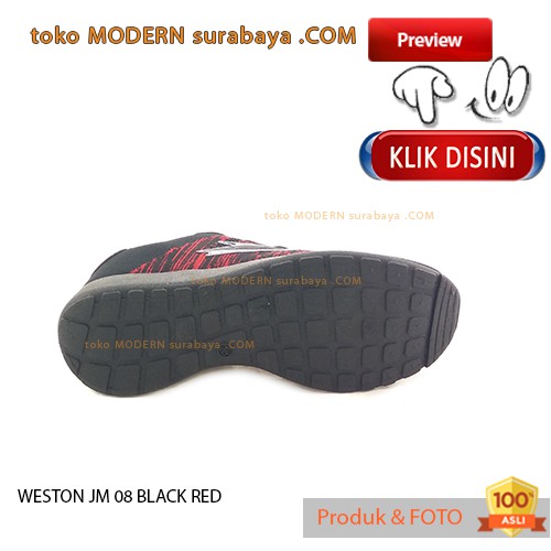 WESTON JM 08 BLACK RED sepatu pria casual sneakers