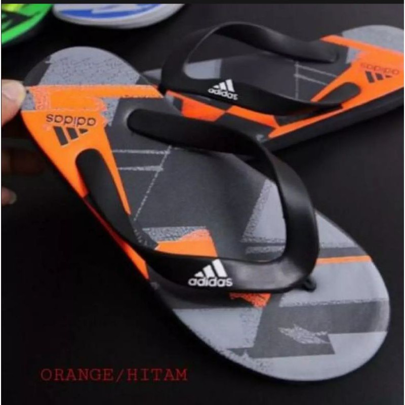 SENDAL JEPIT PRIA TERBARU MURAH MOTIF ADIDAS SABLON