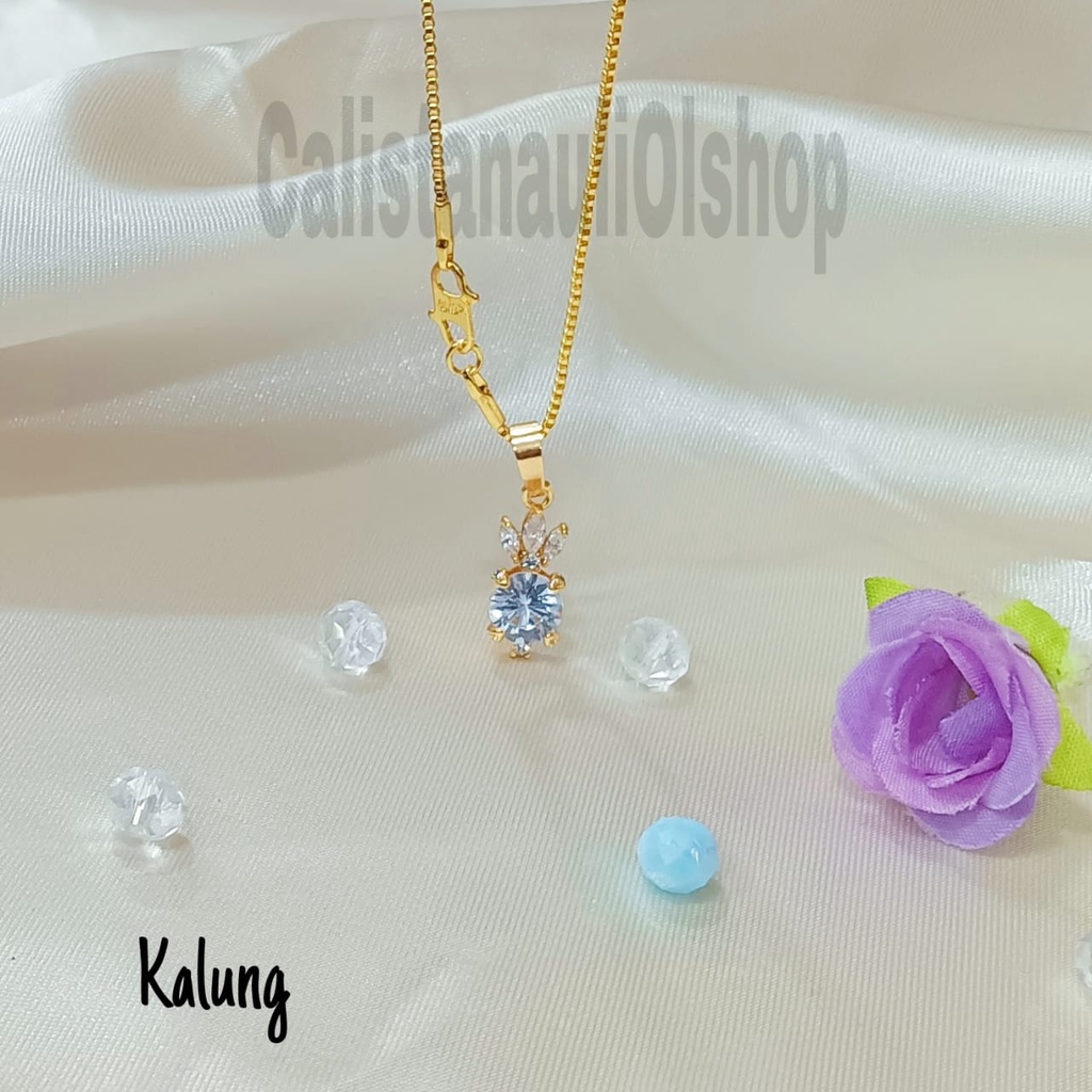 SET DEWASA PLAT 3LINGKAR ZIRCON ONE TENGAH SIMANIS PERHIASAN EMAS  KOREA ANTI KARAT DAN ANTI LUNTUR