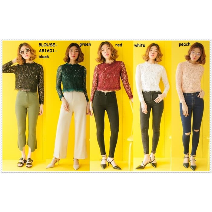 NEW SALE Lace Baju Atasan Pesta Brokat Brukat Blouse Wanita Korea Import Tunik SELLER.