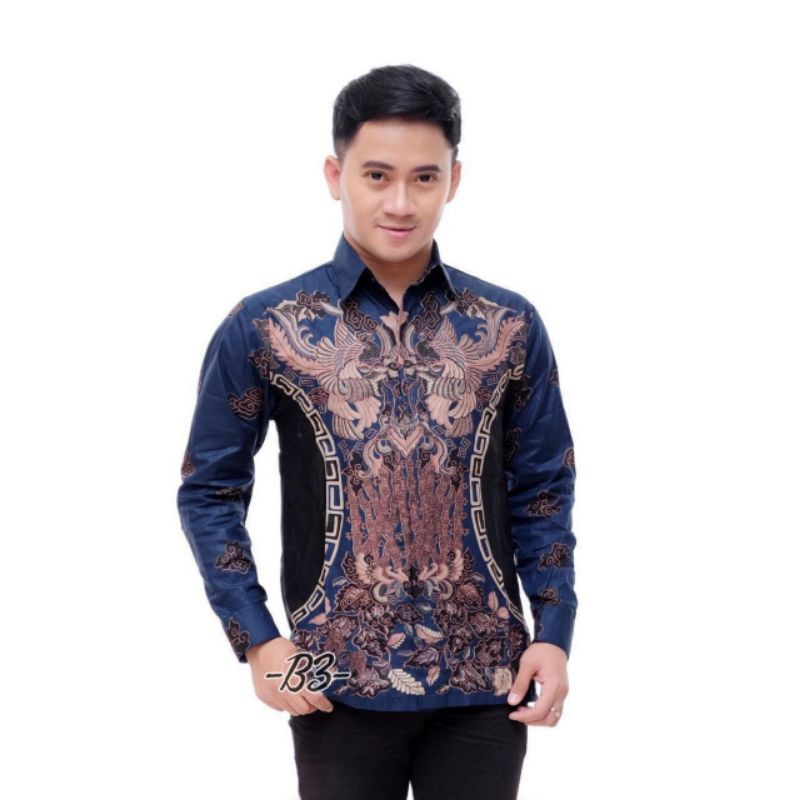 Kemeja batik pria - kemeja batik 2 burung cendrawasih