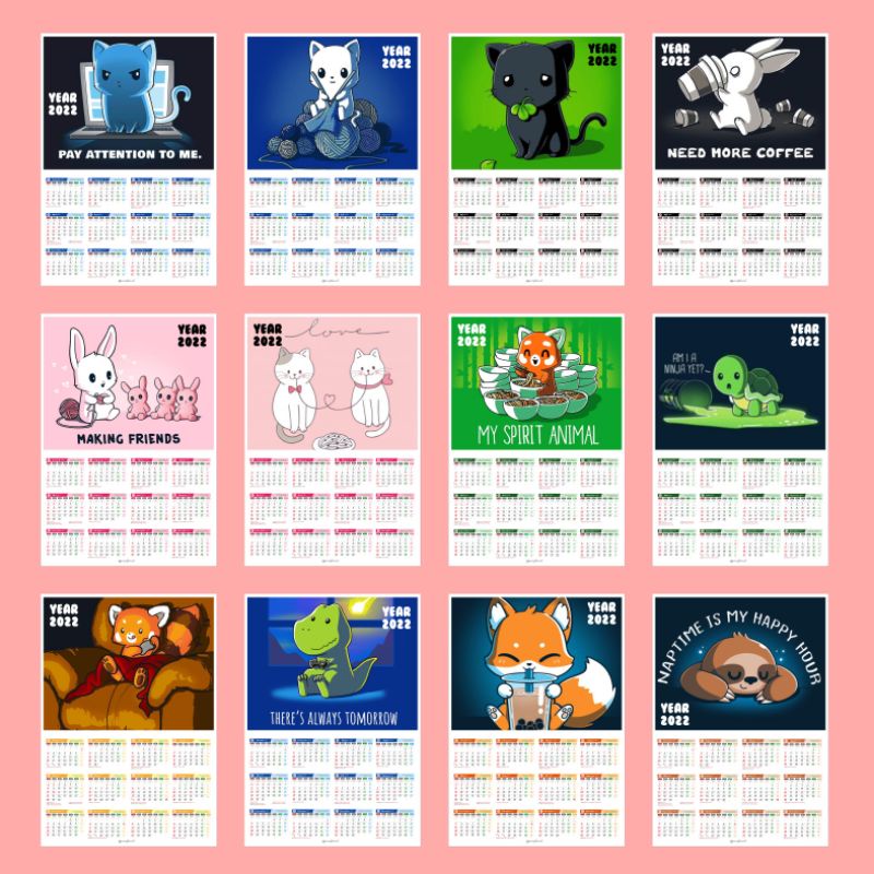 

Kalender Dinding Poster Cartoon A Vers 2022 / 2023 Uk. A3+ Anti Air