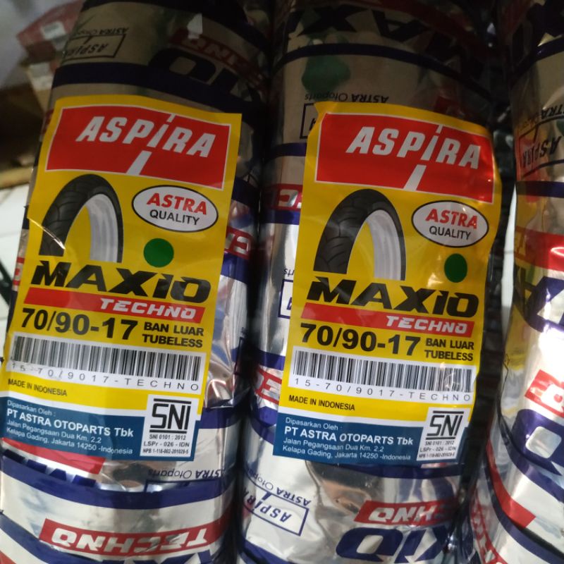 Ban Tubeless ASPIRA MAXIO TECHNO 70/90-17