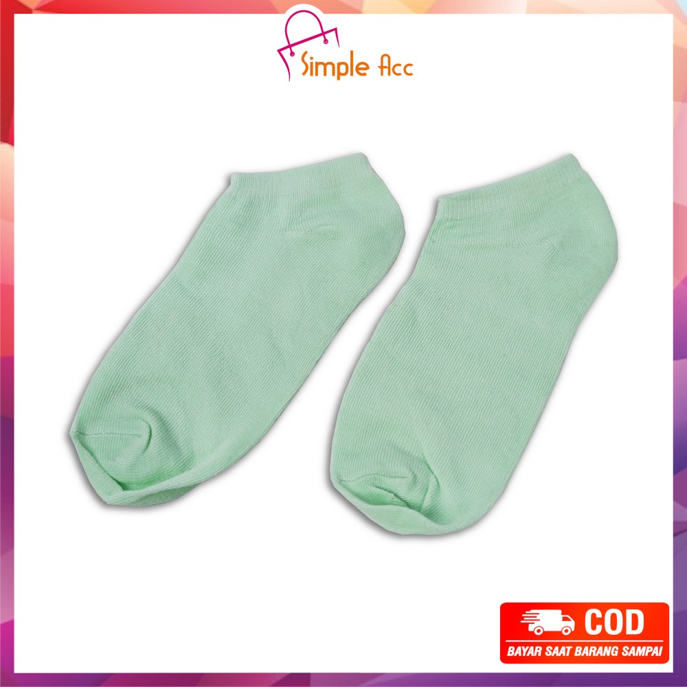 ~COD~ DO-P59 Kaos Kaki Semata Kaki Polos / Kaus Kaki Wanita / Kaos Kaki Ankle Dewasa / Short Socks-HIJAU MUDA