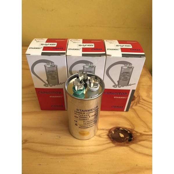 kapasitor ac merek starmec 30+2uf micron 220V 450VAC
