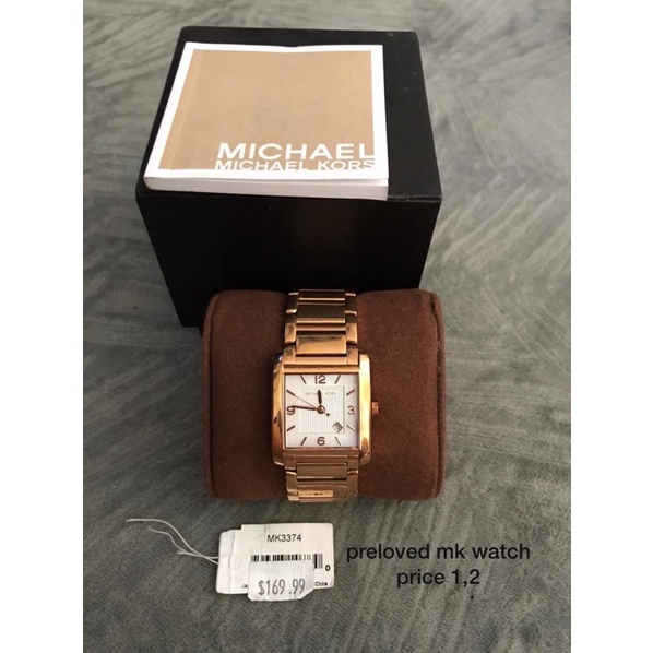 preloved jam tangan mk michael kors rosegold mk 3374 original