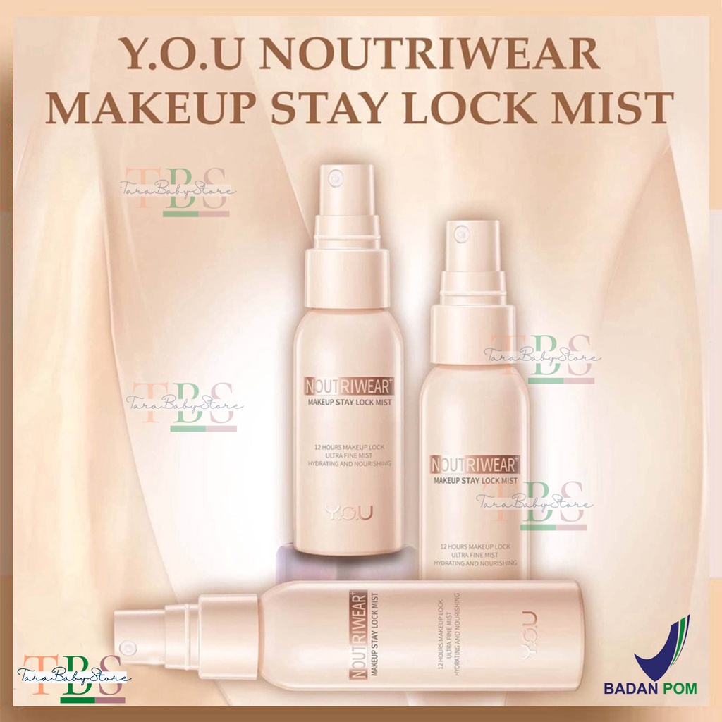 ❤ TARABABYSTORE ❤ YOU Noutriwear+ Makeup Stay Lock Mist 55ml | Setting Spray | Face Mist | Finishing Spray | Face Spray | Lock Spray | BPOM